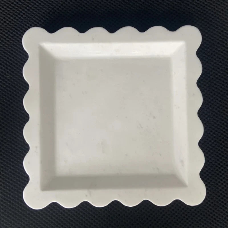 Scalloped Marble Dish