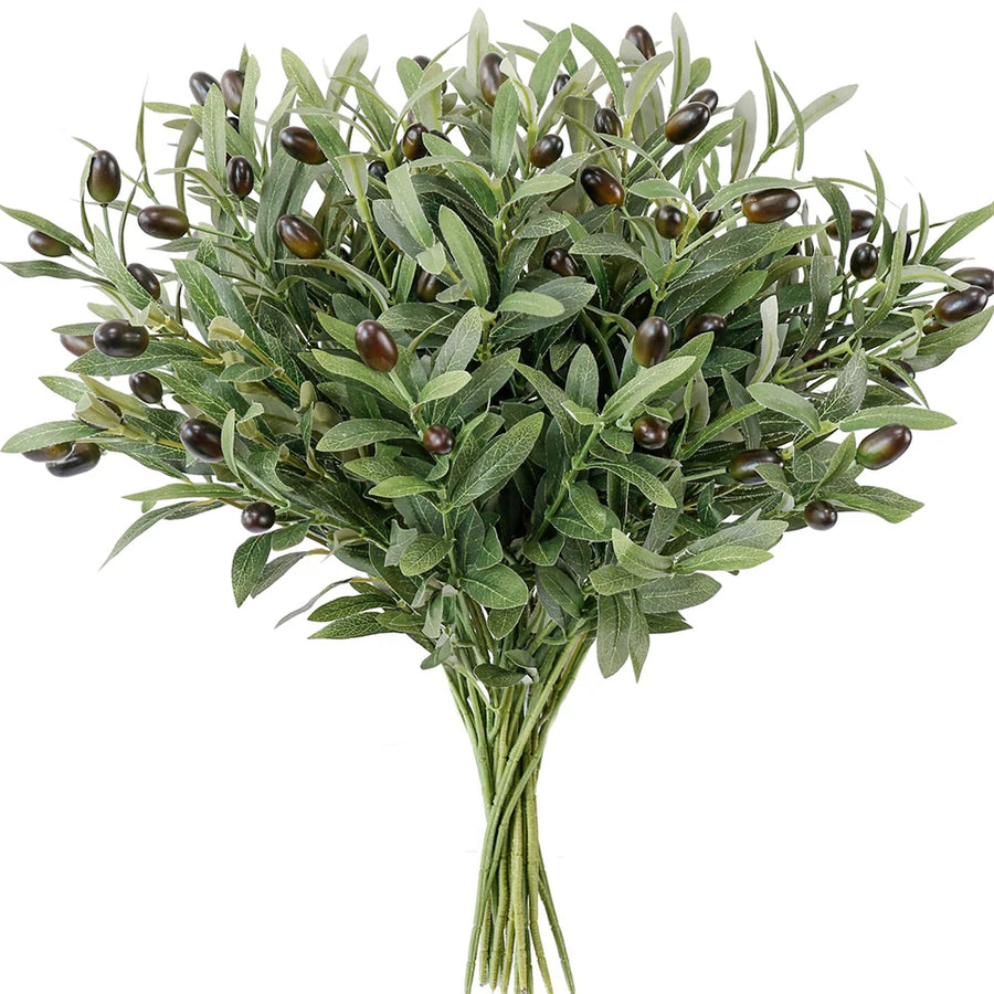 Faux Olive Branches, Set of 6