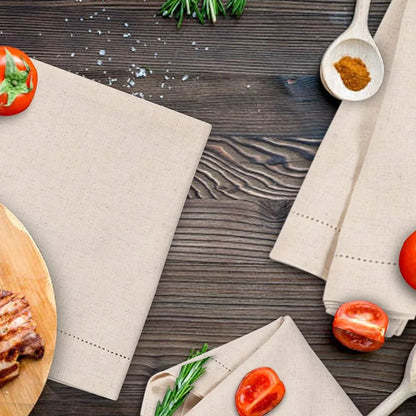 Hemstitched Linen Napkins, Set of 6