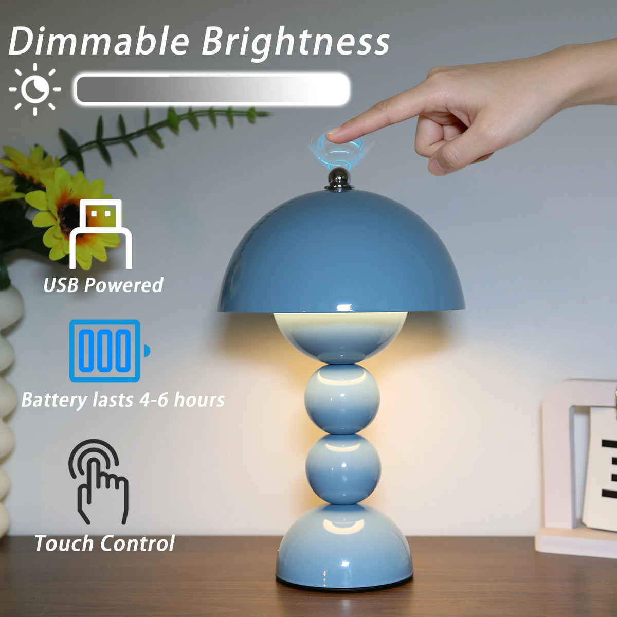 Cordless Mushroom Lamp