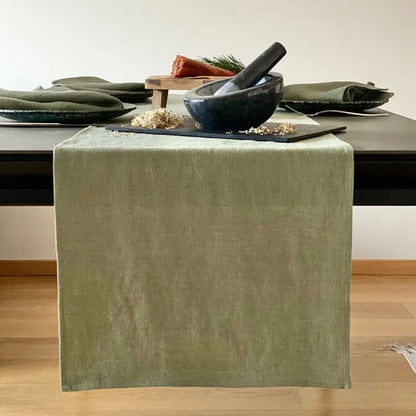 Stone-Washed Linen Table Runner