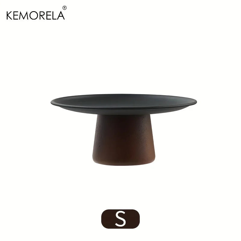 Footed Acacia Cake Stand