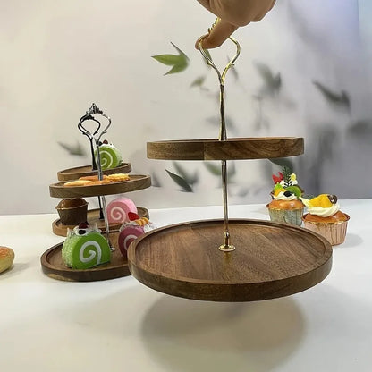 Two-Tier Acacia Serving Stand