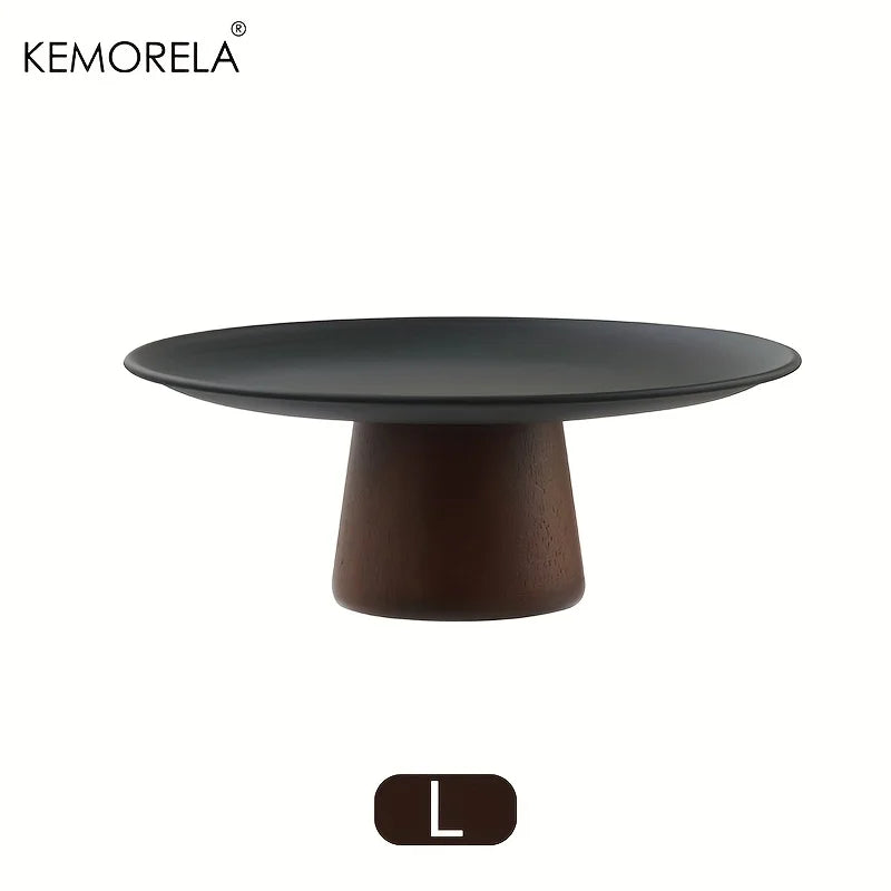Footed Acacia Cake Stand