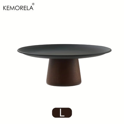 Footed Acacia Cake Stand