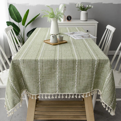 Striped Linen Tablecloth
