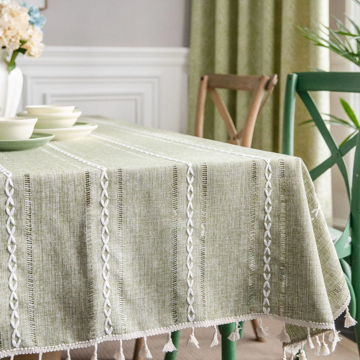 Striped Linen Tablecloth