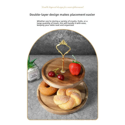 Two-Tier Acacia Serving Stand
