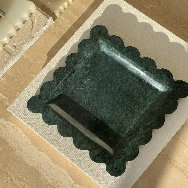 Scalloped Marble Dish