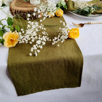 Stone-Washed Linen Table Runner
