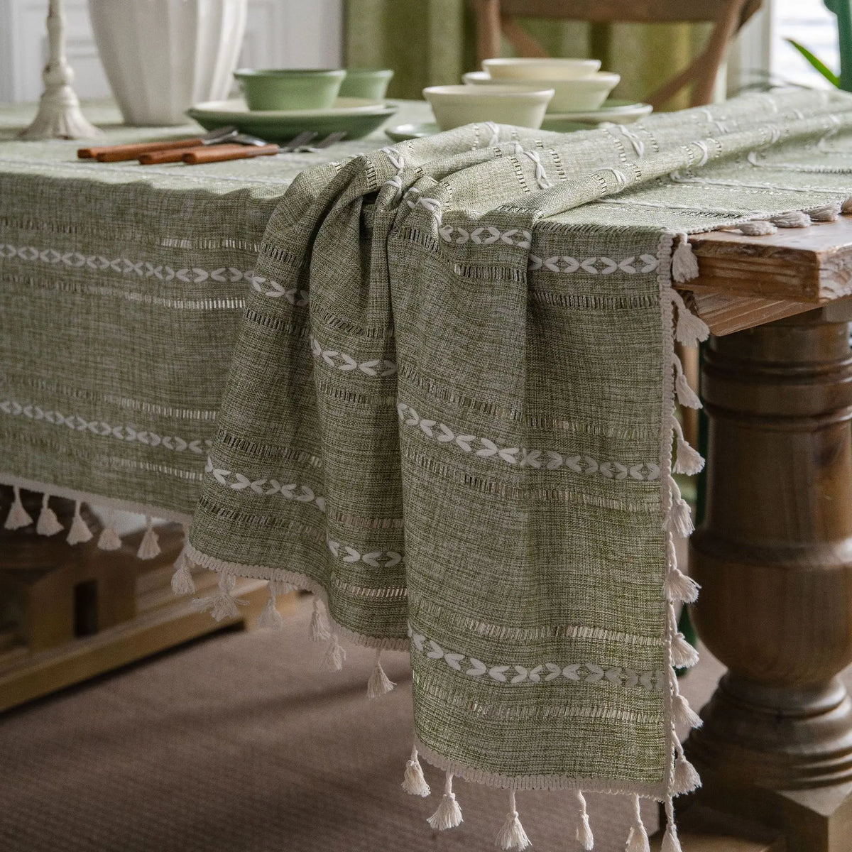 Striped Linen Tablecloth