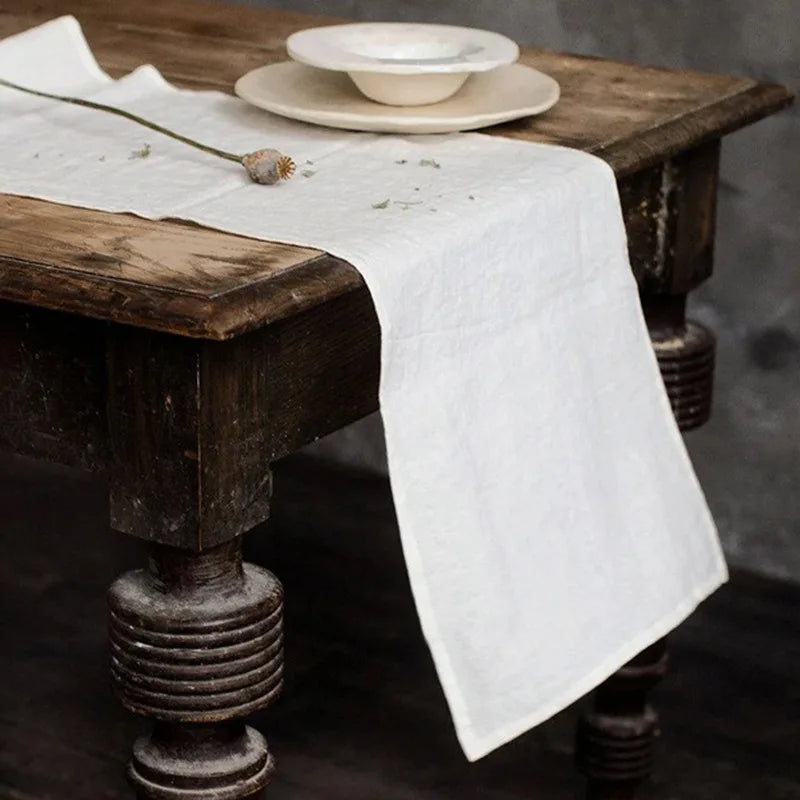 Stone-Washed Linen Table Runner