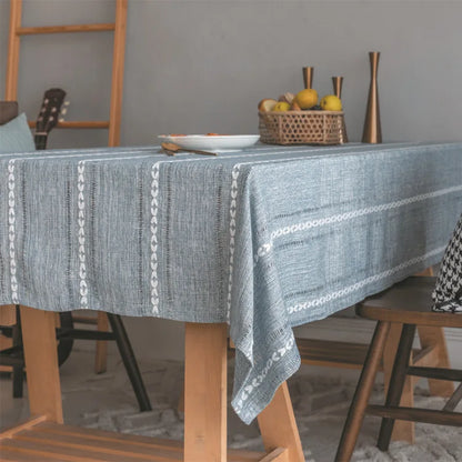Striped Linen Tablecloth