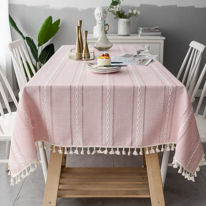 Striped Linen Tablecloth