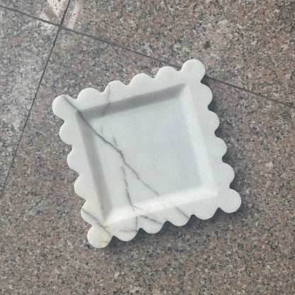 Scalloped Marble Dish