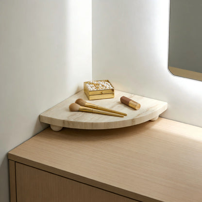 Footed Travertine Fan Tray