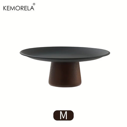 Footed Acacia Cake Stand