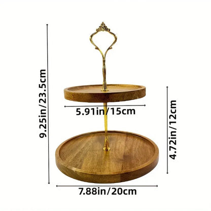 Two-Tier Acacia Serving Stand