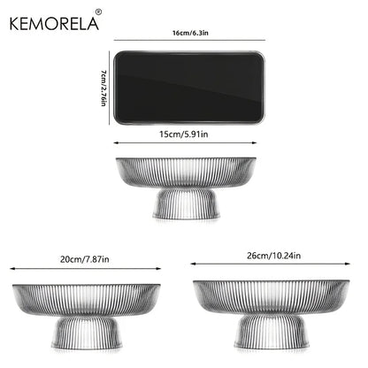 Ribbed Glass Pedestal Bowl