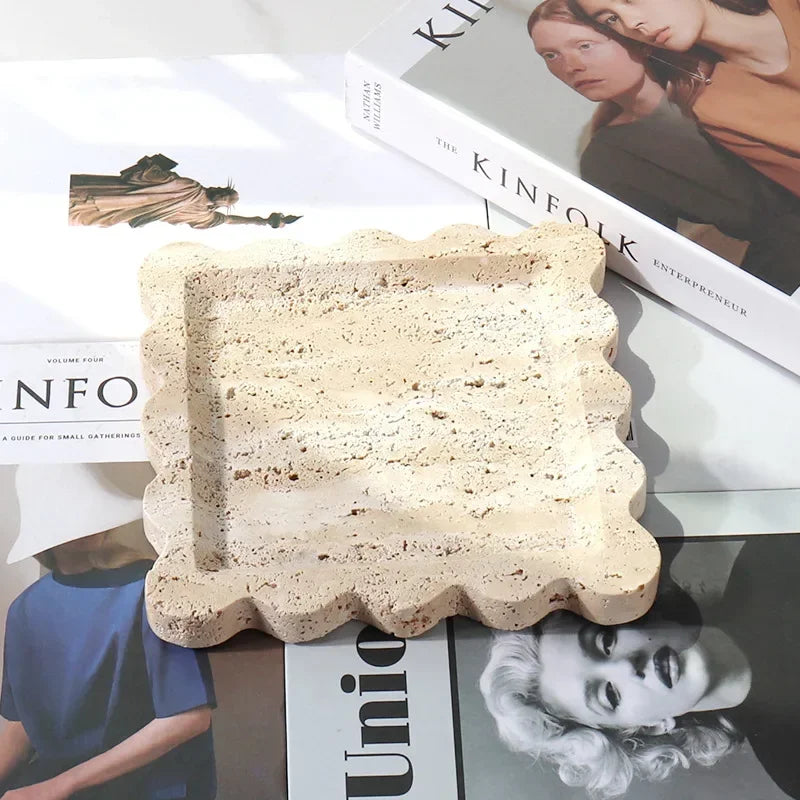 Scalloped Marble Dish