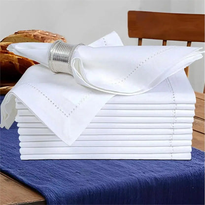 Hemstitched Linen Napkins, Set of 6
