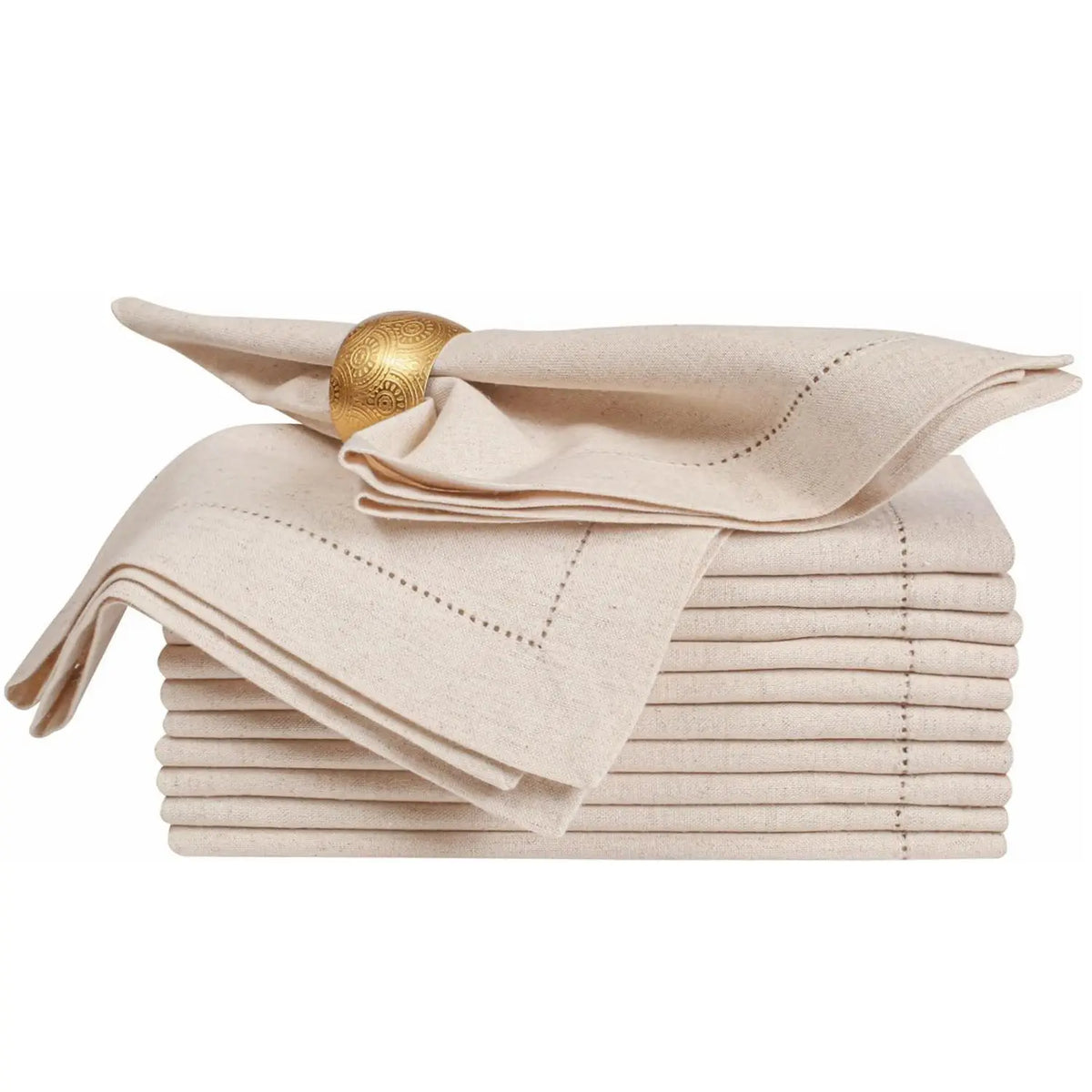 Hemstitched Linen Napkins, Set of 6
