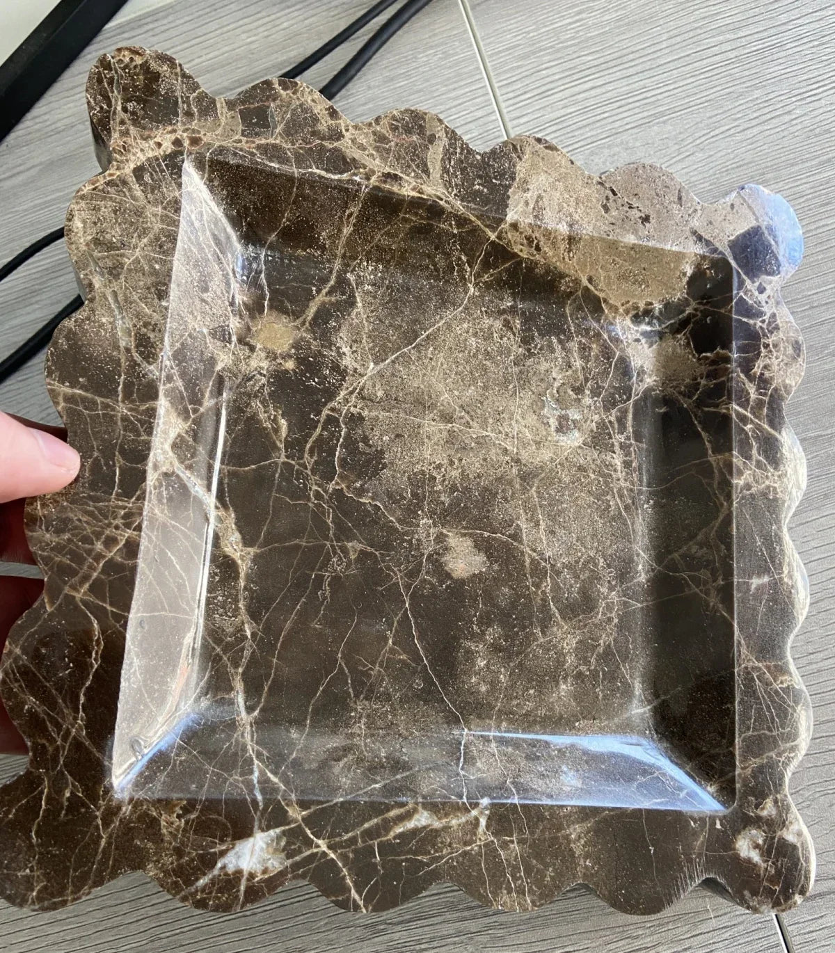 Scalloped Marble Dish