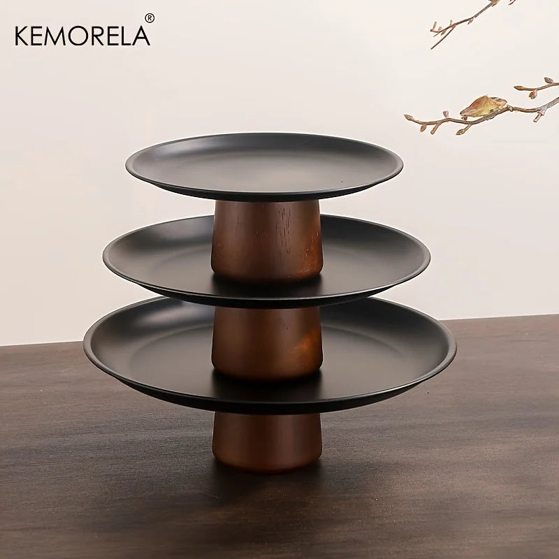Footed Acacia Cake Stand