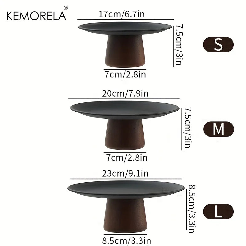 Footed Acacia Cake Stand