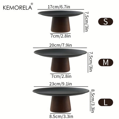 Footed Acacia Cake Stand