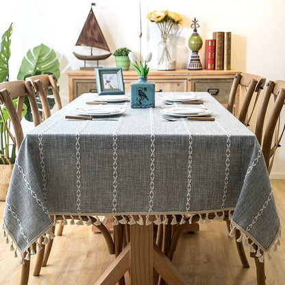 Striped Linen Tablecloth