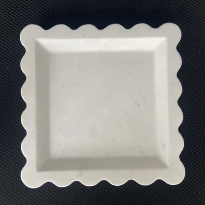 Scalloped Marble Dish