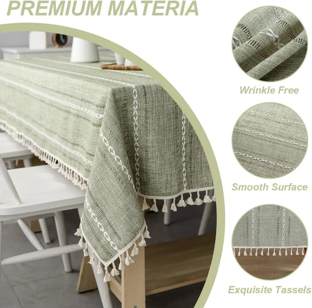 Striped Linen Tablecloth