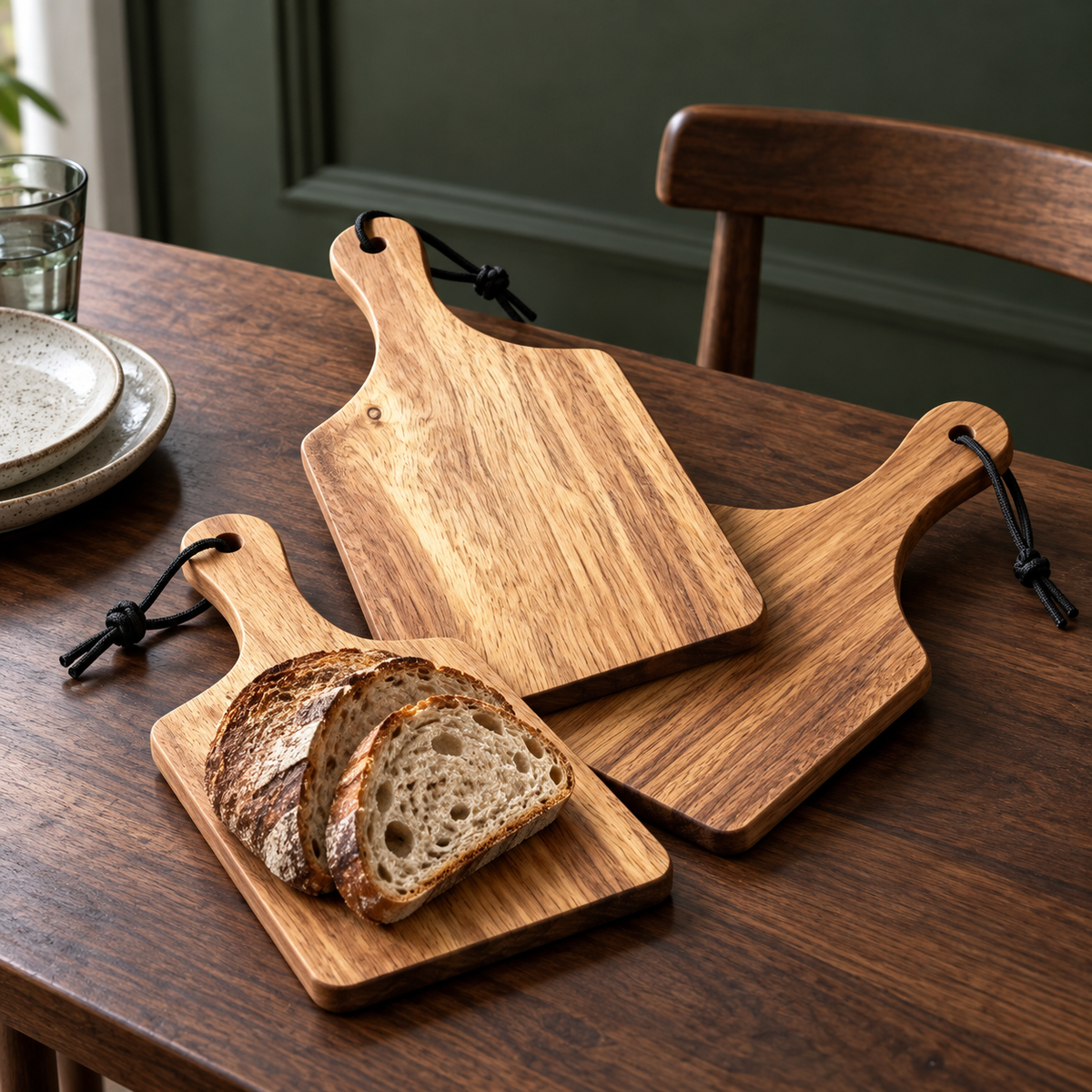 Mini Acacia Boards, Set of 3 — styled setting
