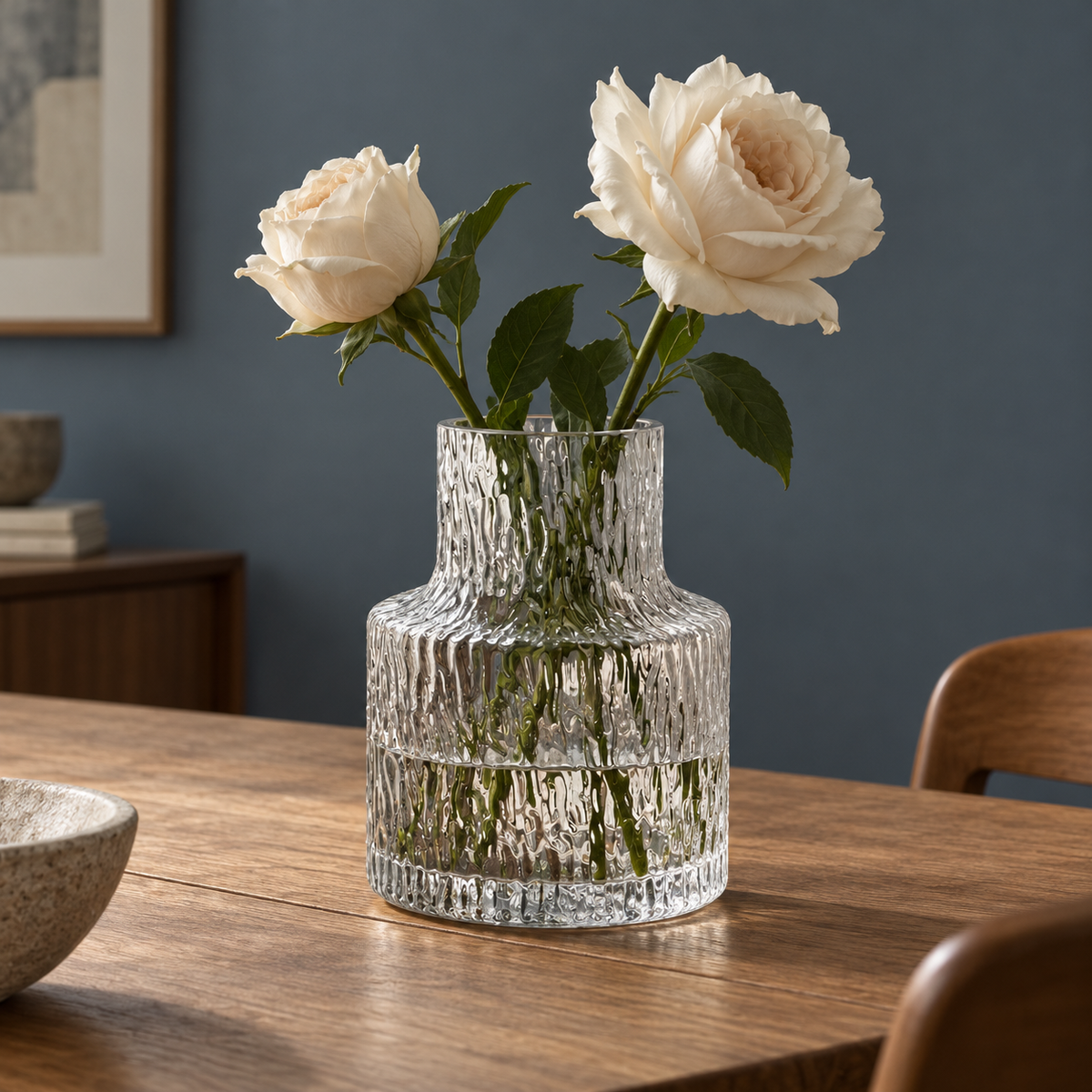 Ripple Glass Vase — styled setting