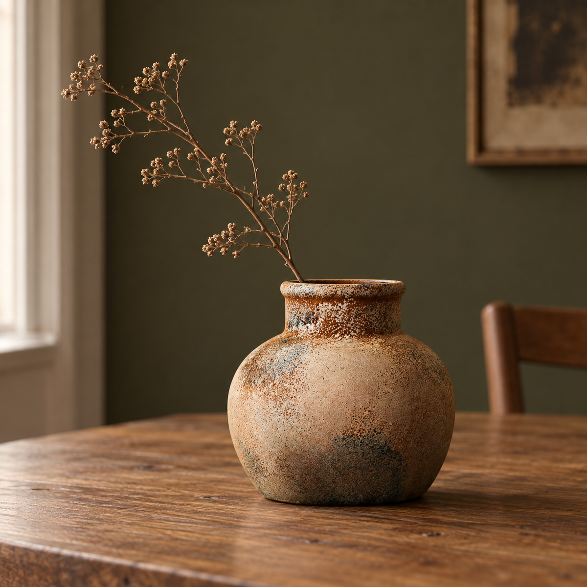 Wabi-Sabi Ceramic Vase — styled setting